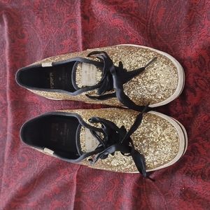 Kate Spade New York Gold Glitter Keds, Size 7